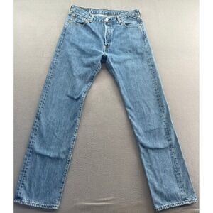 Levi's 501 Jeans Mens Sz 34x34 Medium Wash Button Fly Straight Leg Denim
